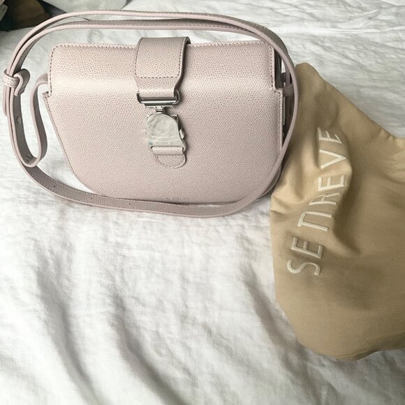 RARE NWT Senreve Pebbled CADENCE CROSSBODY silver hardware purple lavender